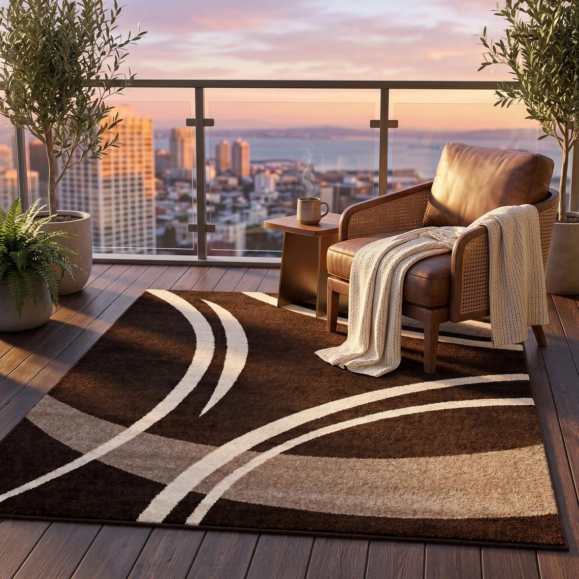 Chocolate Arch — hand tufted rug by Ansari Rugs