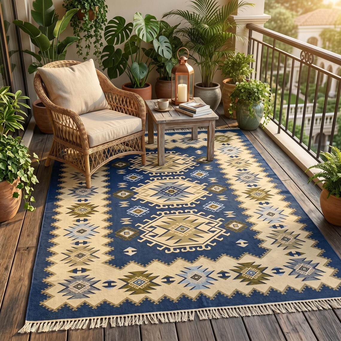 Indigo Kilim — flatweave durrie rug by Ansari Rugs