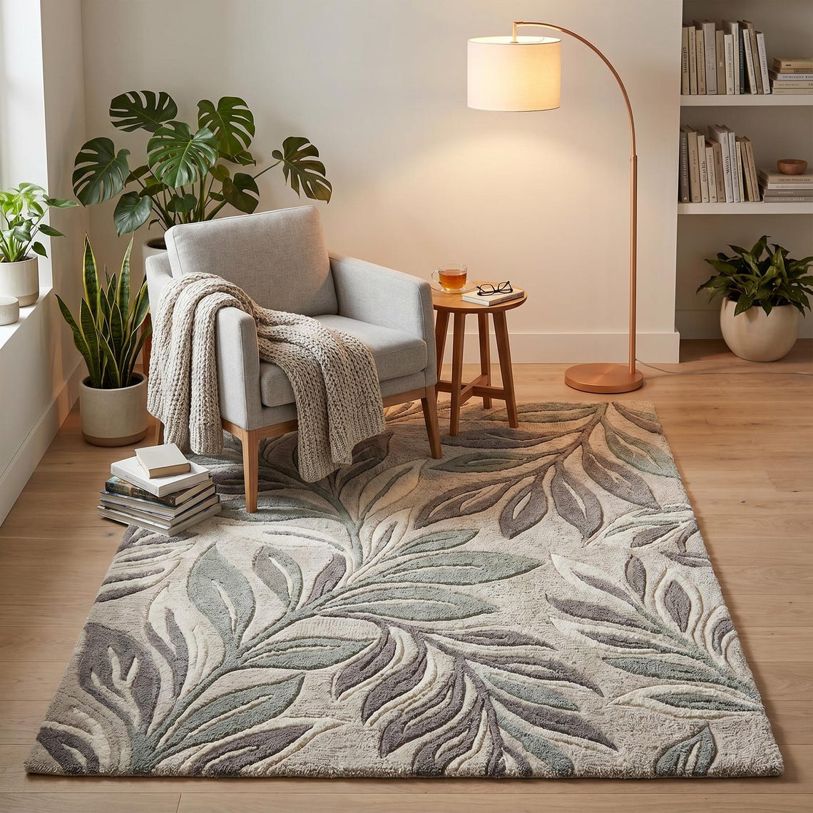 Sage Leaf — hand tufted rug by Ansari Rugs