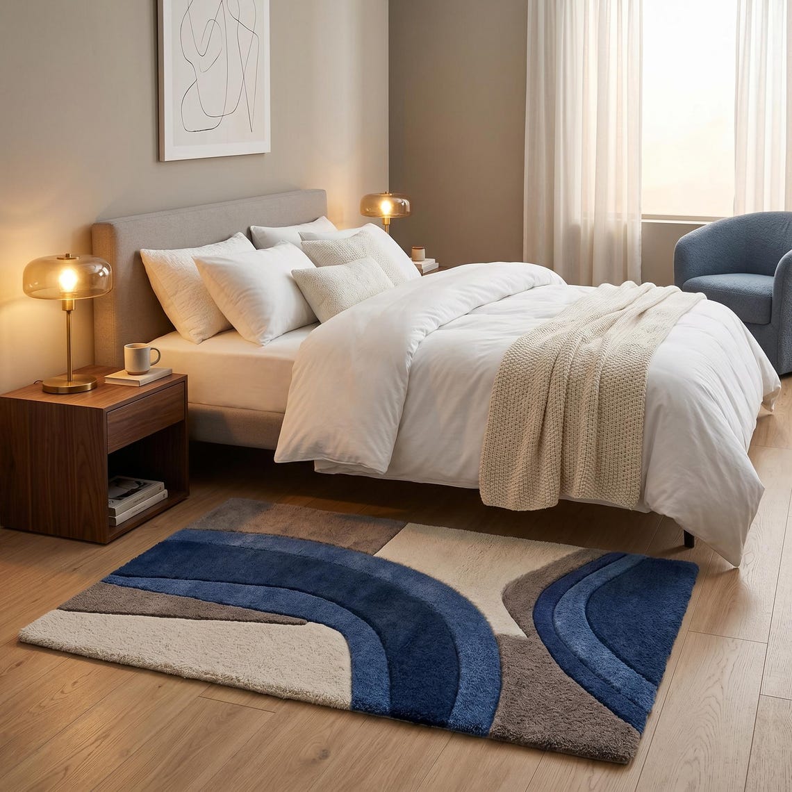 Blue Current — hand tufted rug by Ansari Rugs