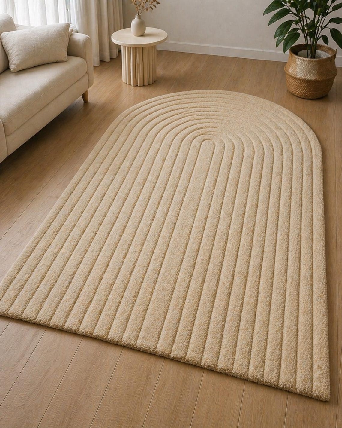 Cream Arch — hand tufted rug by Ansari Rugs