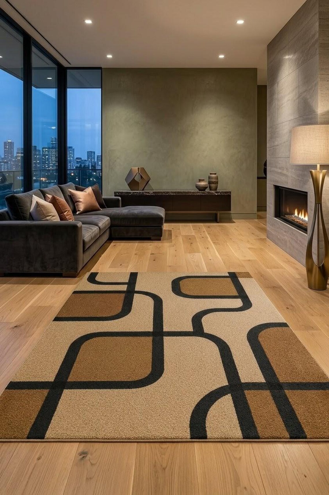 Bauhaus Earth — hand tufted rug by Ansari Rugs