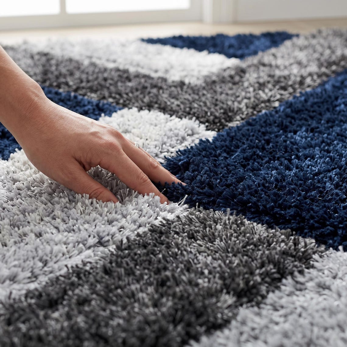 Navy Relief — hand tufted rug by Ansari Rugs