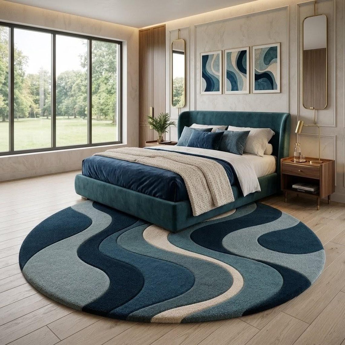 Ocean Oval — hand tufted rug by Ansari Rugs