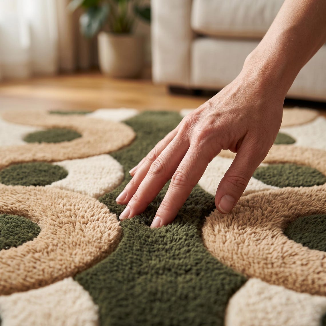 Olive Contour — hand tufted rug by Ansari Rugs