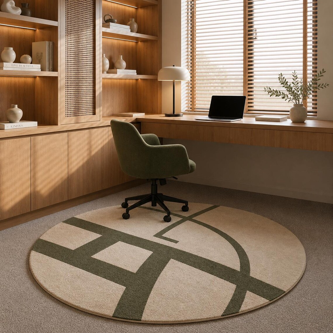 Linear Round — hand tufted rug by Ansari Rugs