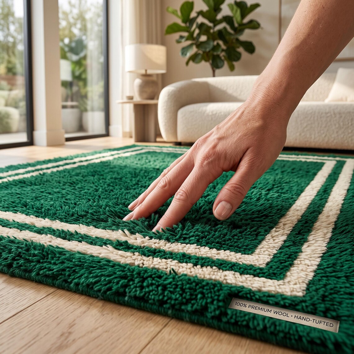 Emerald Frame — hand tufted rug by Ansari Rugs