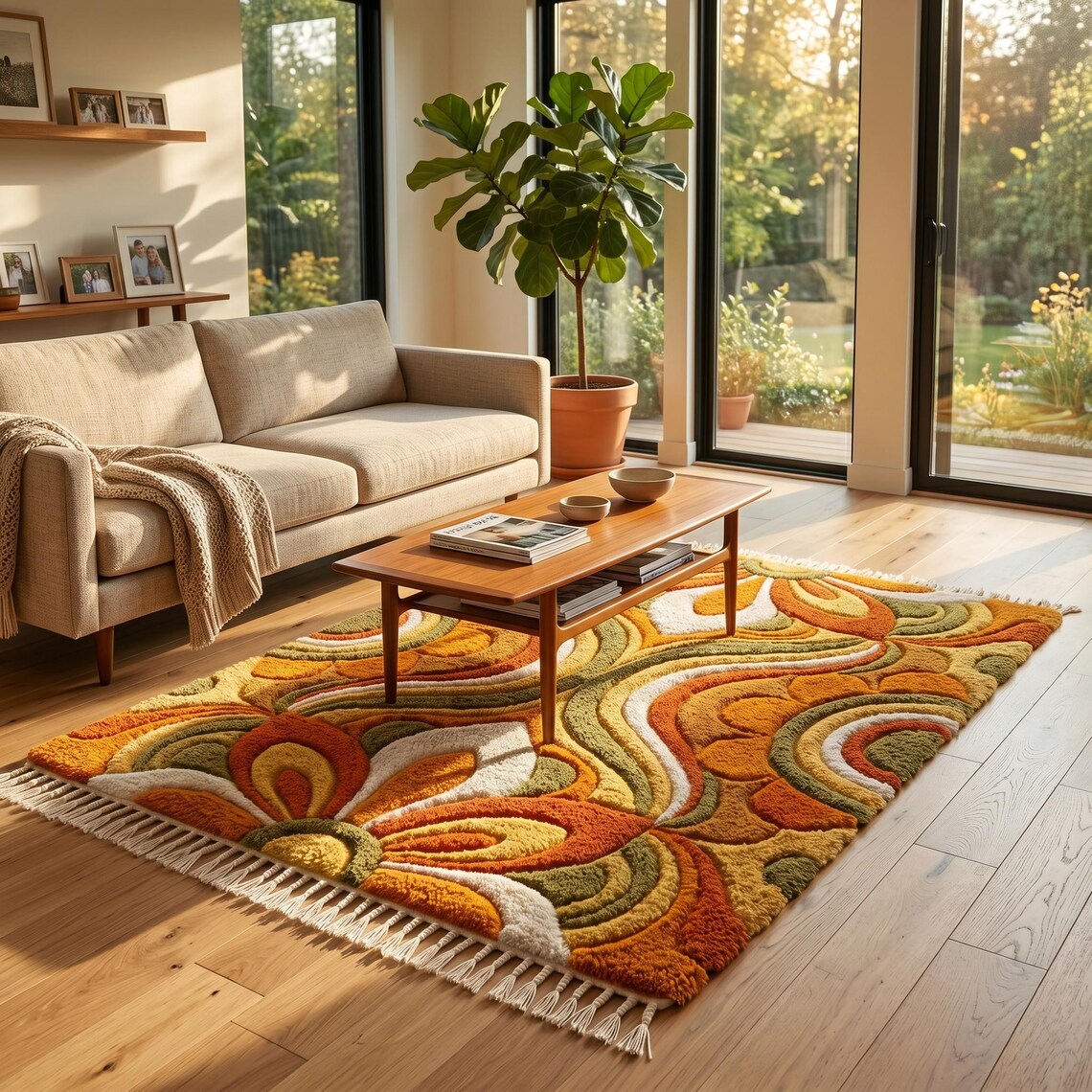 Seventies Bloom — hand tufted rug by Ansari Rugs