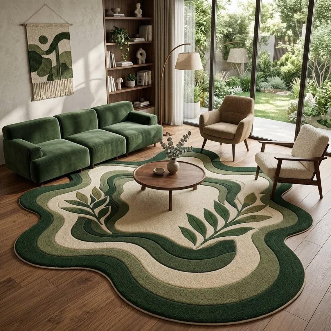 Botanical Wave — hand tufted rug by Ansari Rugs