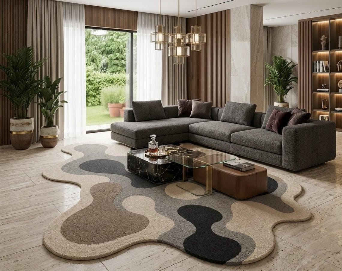 Amoeba — hand tufted rug by Ansari Rugs