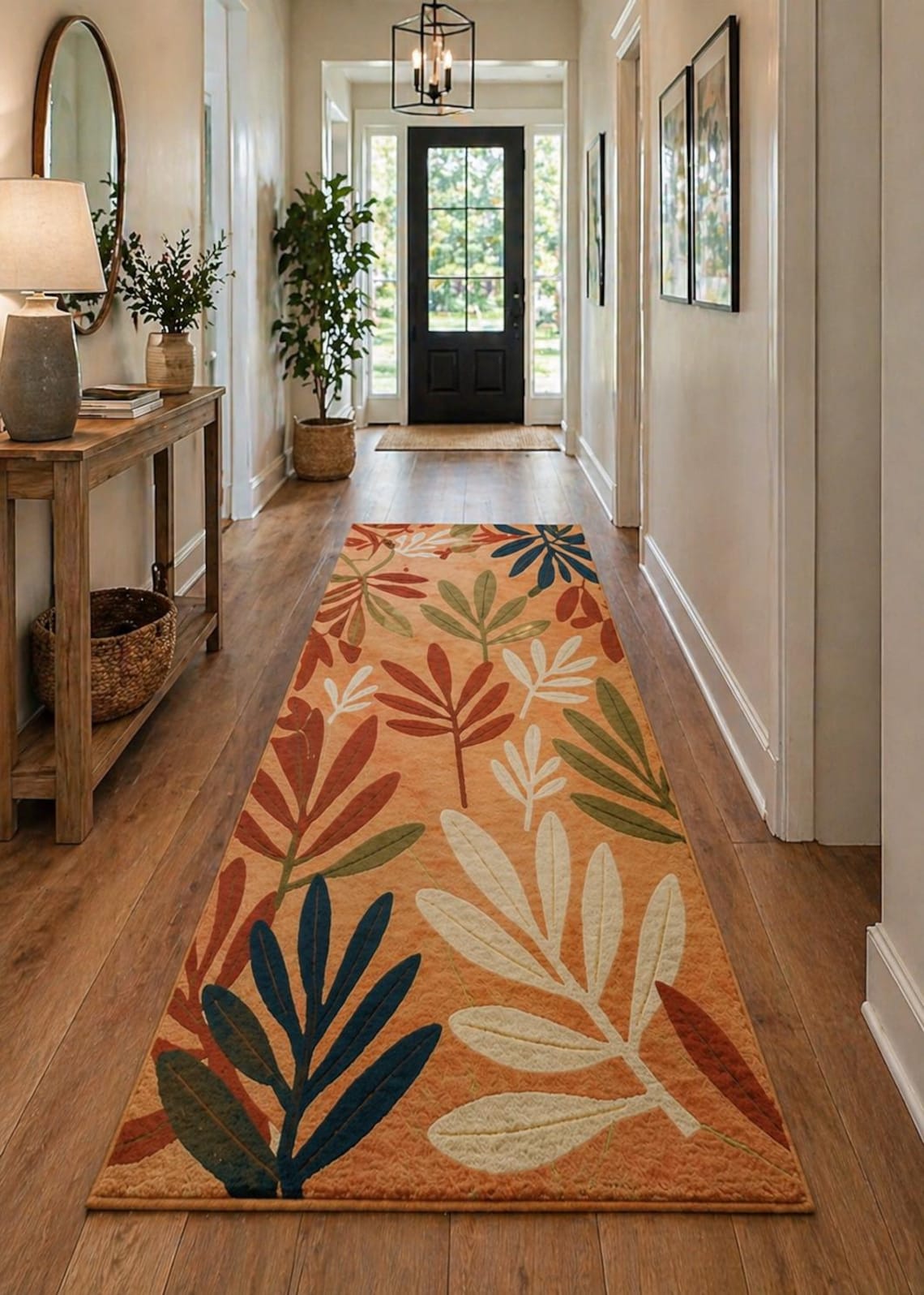 Terracotta Leaf — hand tufted rug by Ansari Rugs