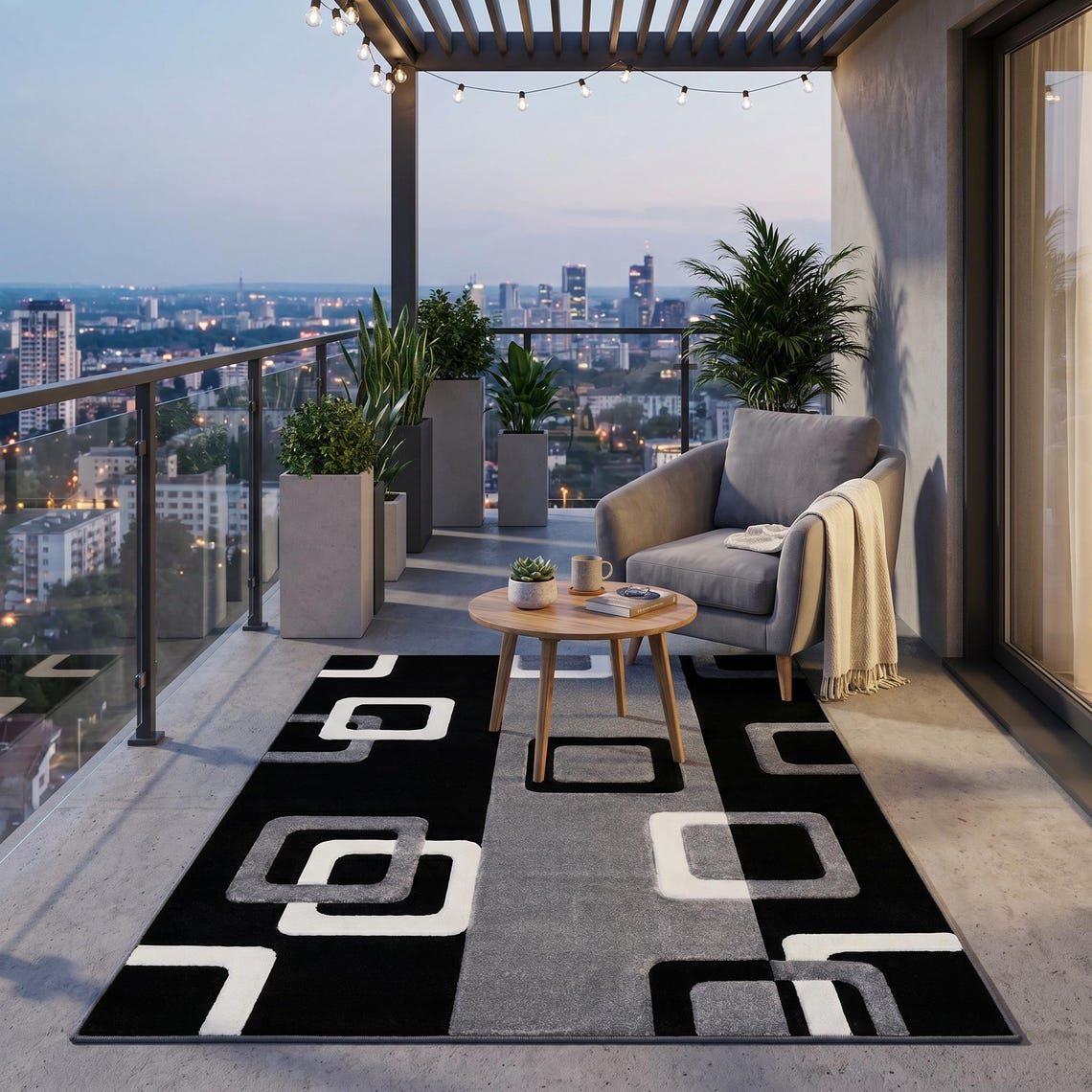 Monochrome Blocks — hand tufted rug by Ansari Rugs