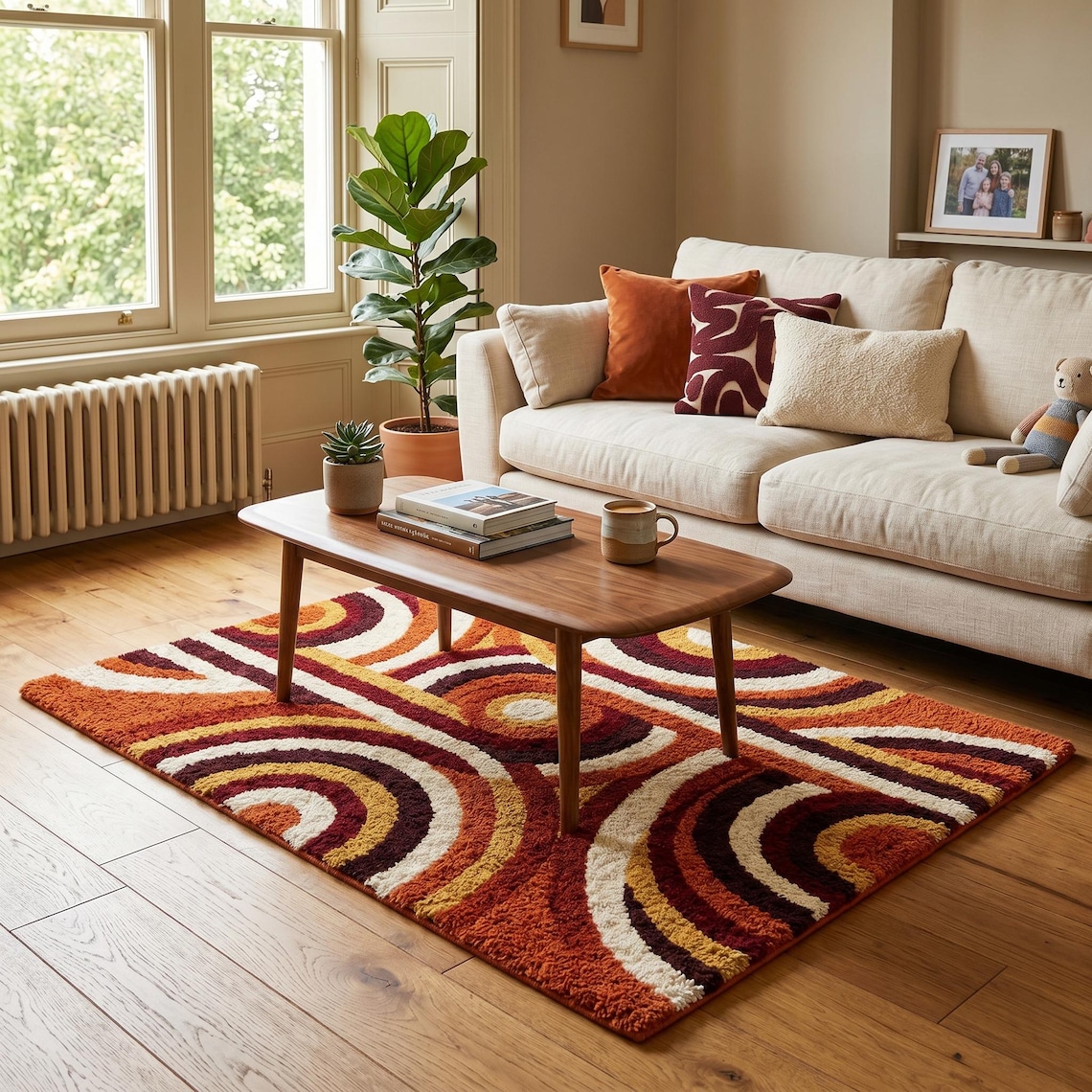 Burnt Orange Seventies — hand tufted rug by Ansari Rugs