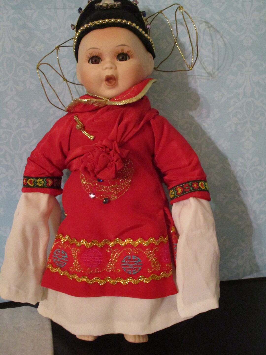 Duck House Collectable Porcelain Asian Boy Doll Etsy