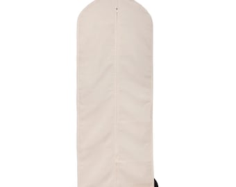 Baumwollkleidersack 146 cm - Atmungsaktiver Kleider- und Mantelbeutel, Naturfarben, maschinenwaschbar, Staubschutz, Kleidersack