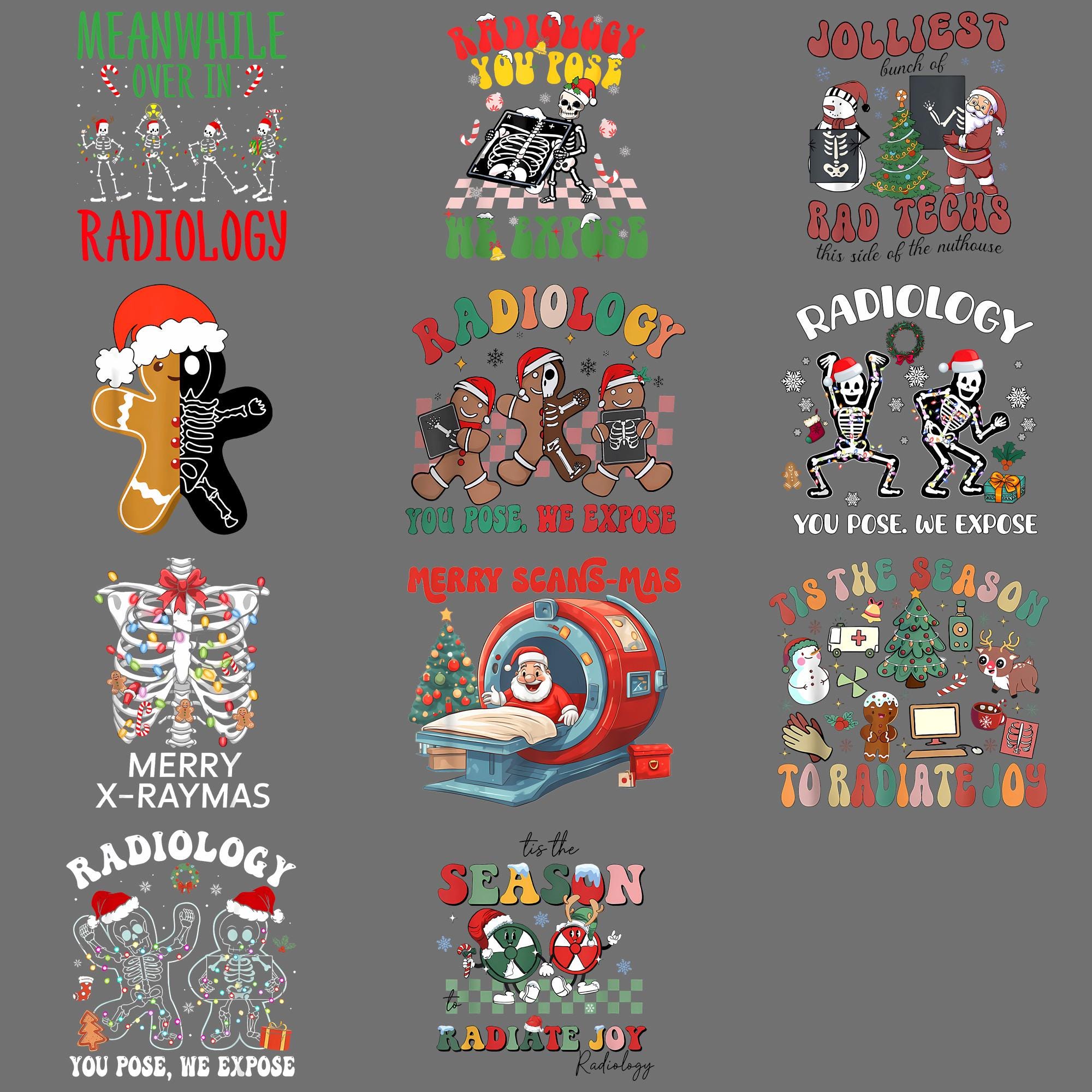 Radiology Christmas PNG – Funny Santa CT MRI Tech Clipart, Medical ...