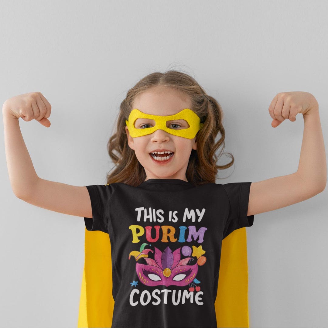 This is My Purim Costume Mask Tee | Kids Purim Shirt - Etsy