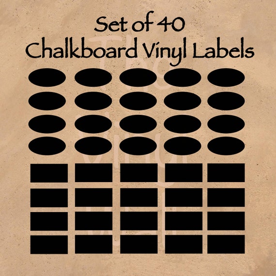Items similar to Huge Set of 40 Chalkboard Label Stickers in Ovals and