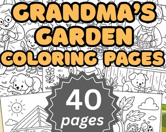 Grandma's Garden Coloring Pages for Kids (PDF)