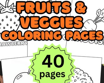 Fruits and Veggies Coloring Pages for kids (PDF)
