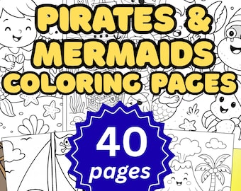 Pirates and Mermaids Coloring Pages for Kids (PDF)