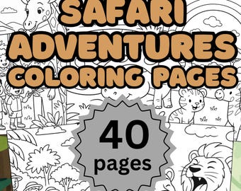 Safari Adventures Coloring Pages for Kids (PDF)