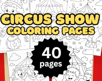 Circus Show Coloring Pages for Kids (PDF)