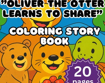 Oliver the Otter Learns to Share Coloring Story Book for Kids (PDF)
