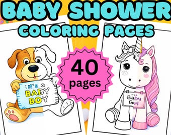 Baby Shower Coloring Pages for Kids and Adults | Baby Shower Printable Activities