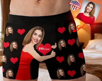 Boxer da uomo con volto personalizzato, regalo fotografico personalizzato