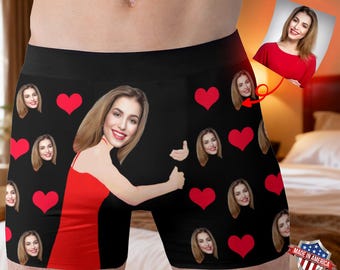 Personalized Face Boxers, Custom Men's Briefs, Anniversary Gift