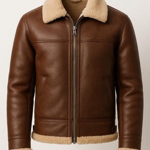 Men&#39;s Shearling B3 Bomber Jacket | Brown Sheepskin Leather Aviator