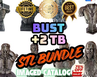 2+ TB Epic 3D Printable Bust Collection | Heroes, Villains, Fantasy & Movie Characters STL Files