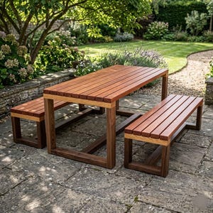 Planos para un conjunto de mesa y banco de jardín que ahorra espacio / Muebles de exterior convertibles (planos en PDF)