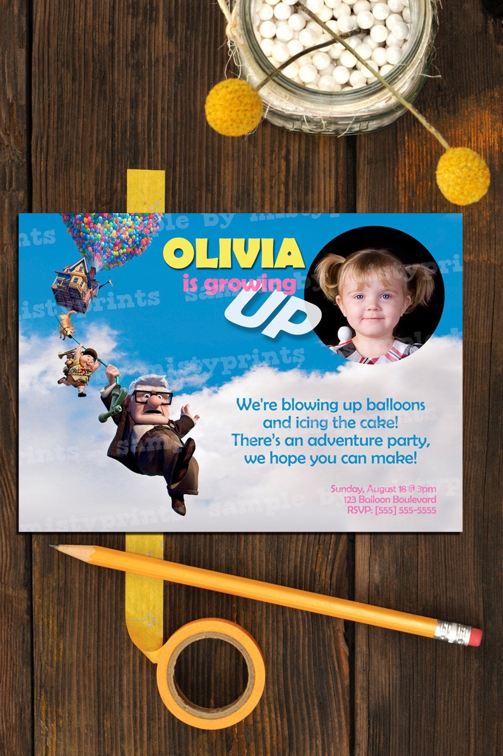 UP Invitation Printable GIRL or BOY Custom Photo Etsy