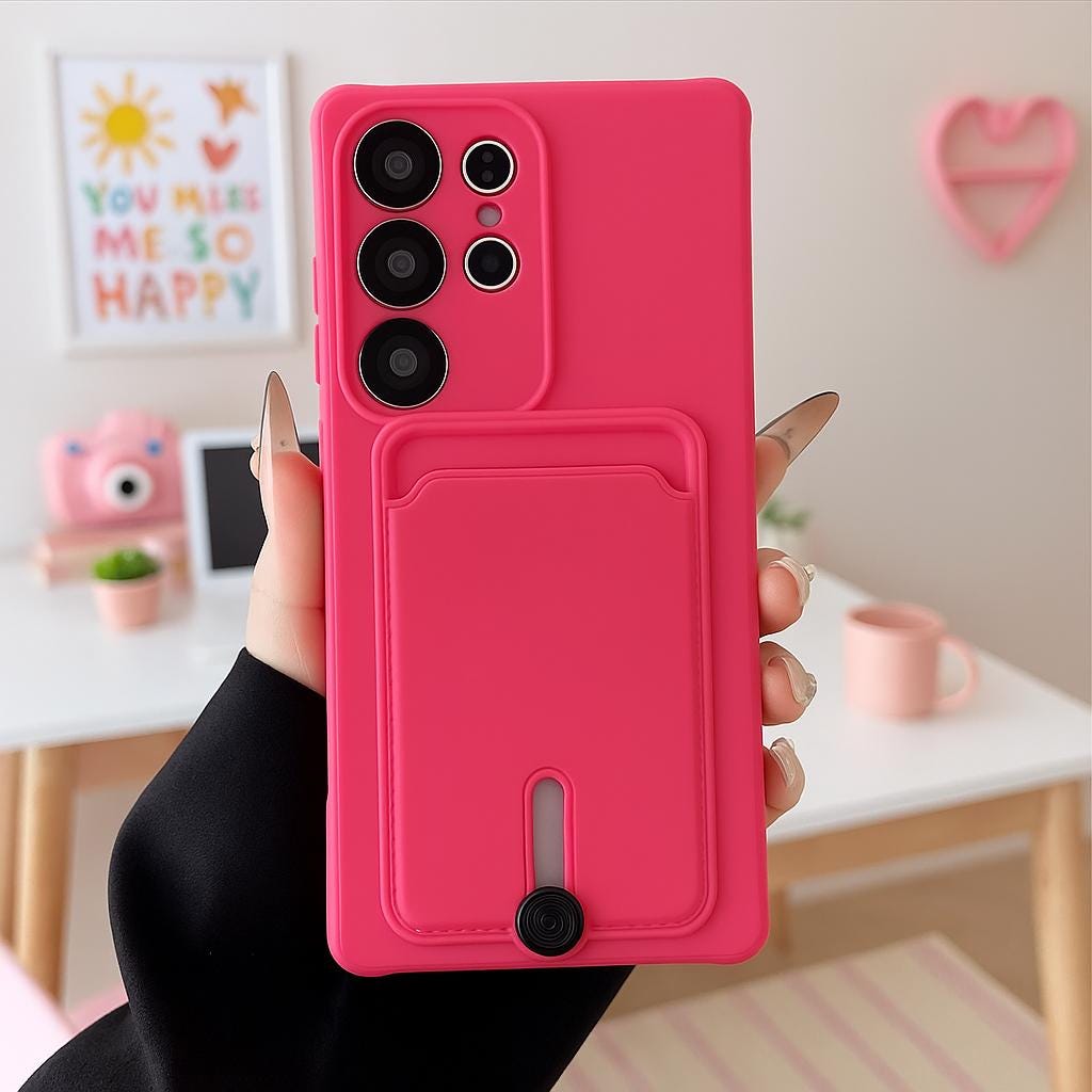 Silicone Card Holder Case for Samsung Galaxy Soft