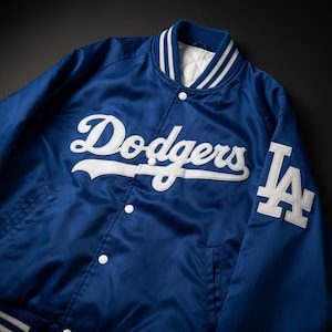 Handgefertigte Los Angeles Dodgers Satin Bomberjacke | Vintage Style Varsity Baseball