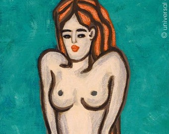 Jacqueline Ditt - "Akt türkis " (Nude turquoise) - ARTcard