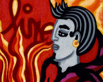 Jacqueline Ditt - Impression « Loki on Fire » d’après un tableau