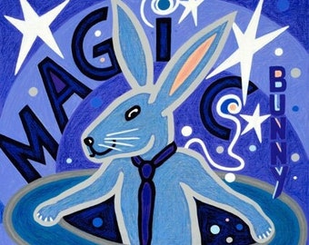 Jacqueline Ditt - "The Magic Bunny" print after painting A2