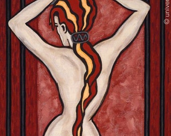 Jacqueline Ditt - "Rückenakt - weiblich" (Female nude - back view) - ARTcard