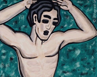 Jacqueline Ditt - "Akt männlich - fontal" (Male nude - frontal) - ARTcard