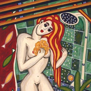 Jacqueline Ditt - &quot;Mädchen beim Duschen&quot; (Girl taking a Shower) - ARTcard