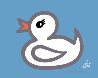 Jacqueline Ditt - "The Rubber Duck Thing - Dark Grey Mini" - ACEO limited signed original graphic