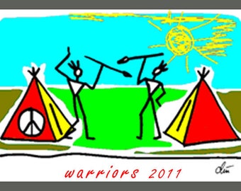 Jacqueline Ditt - "Warriors 2011" - et toujours pas de fin ACEO limitée signé graphique original signé