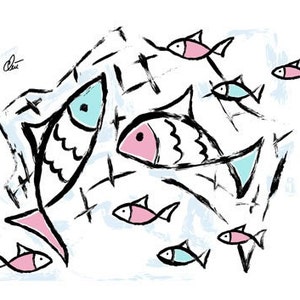 Jacqueline Ditt - &quot;Maritime&quot; original graphic Art Print Edition handsigned