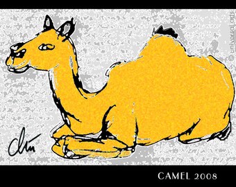 Jacqueline Ditt - "Camel" ACEO limited signé graphique original