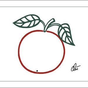 Jacqueline Ditt - &quot;Apple - outline&quot; original graphic Art Print Edition handsigned