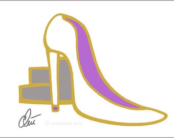 Jacqueline Ditt - "Cendrillon’s High Heel - Essential" original graphique Art Print Edition A3 limitée, numérotée, signée - taille moyenne