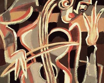 Jacqueline Ditt - &quot;The naked Cello&quot; print after a painting